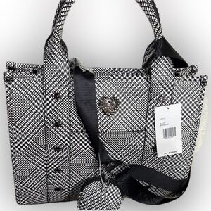 RARE* 💀 Betsey Johnson Monochrome Houndstooth Tote